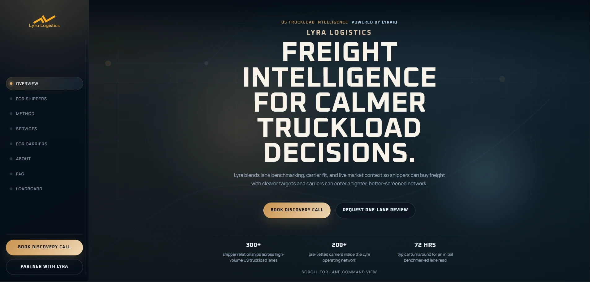 Lyra Logistics website design