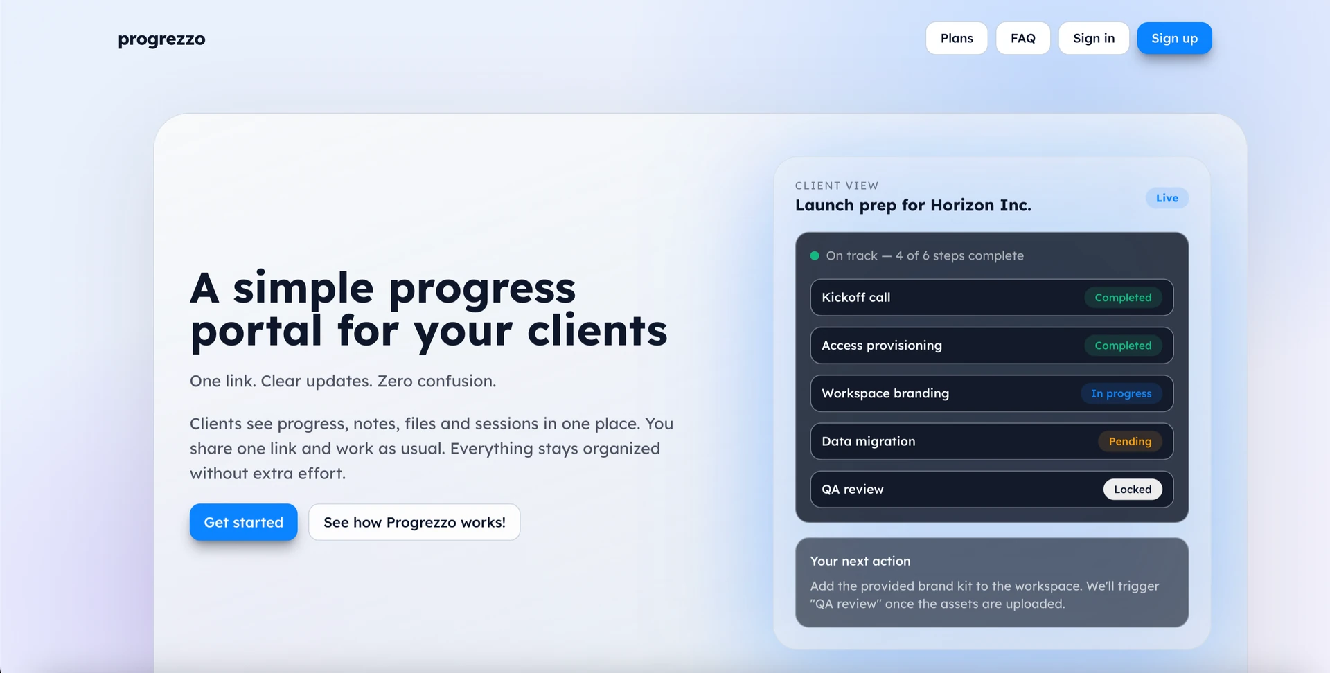 Progrezzo website design